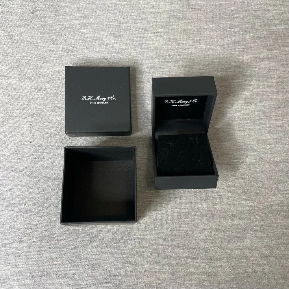 Macy’s 2” x 2.5” Black Jewelry Gift Box 2 PCS. Set